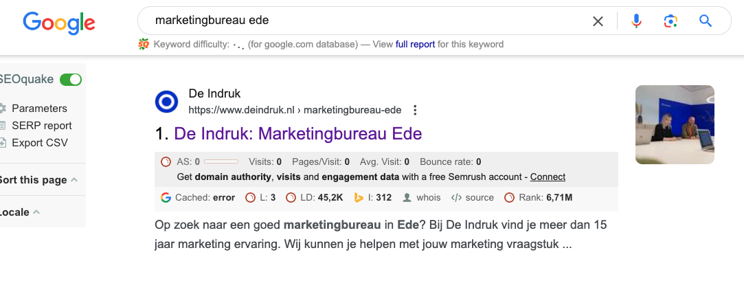 voorbeeld seo-optimalisatie